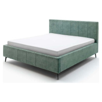 Zelená čalouněná dvoulůžková postel s úložným prostorem s roštem 180x200 cm Lizzano – Meise Möbe