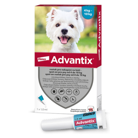 ADVANTIX Spot-on pro psy 4-10 kg 1 ml 1 pipeta