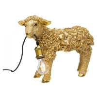 KARE Design Stolní lampa Animal Flower Sheep - zlatá, 36cm