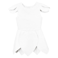 Cotton & Sweets Lněné pohádkové šaty bílá - 74-80 ( 6-12M)