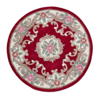 Ručně všívaný kusový koberec Lotus premium Red kruh 120 × 120 o cm