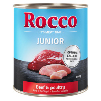 Rocco Junior 12 x 800 g - výhodné balení - drůbeží s hovězím