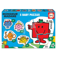 Puzzle pro nejmenší Baby Puzzles Monsieur Madame Educa 5obrázkové od 24 měsíců