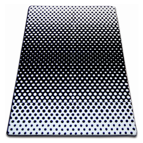 Dywany Lusczow Kusový koberec SKETCH JAMES bílý / černý - tečky