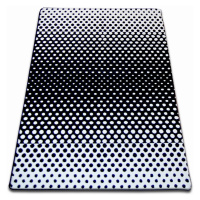 Dywany Lusczow Kusový koberec SKETCH JAMES bílý / černý - tečky