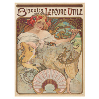 Obrazová reprodukce Biscuits Lefèvre-Utile Biscuit Advert, Alfons Mucha, 30 × 40 cm