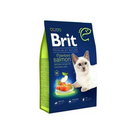Brit Premium Cat by Nature Sterilized Salmon 8kg sleva + Churu ZDARMA
