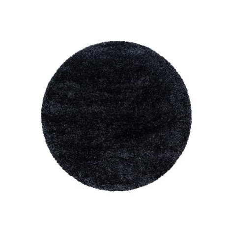 Kusový koberec Brilliant Shaggy 4200 Black kruh Ayyildiz