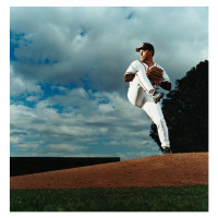 Fotografie Pitcher Throwing Baseball, Patrik Giardino, 40 × 40 cm