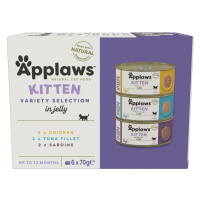 Applaws Multipack Kitten konzervy 6 x 70 g - míchané balení: kuřecí, tuňák a sardinky