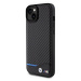 BMW hard silikonové pouzdro iPhone 15 PLUS 6.7" black Leather Carbon