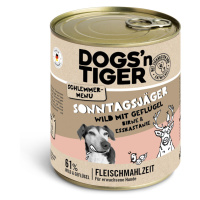 Dogs'n Tiger Gourmet Menu 12 × 800 g - výhodné balení - zvěřina s drůbežím, hruškami, prosem a k