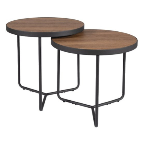 Přístavný stolek PINILUPI ořech/černá