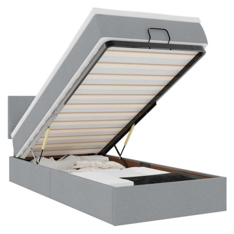 vidaXL Osmanský rám postele s matrací světle šedá 80x200cm textil