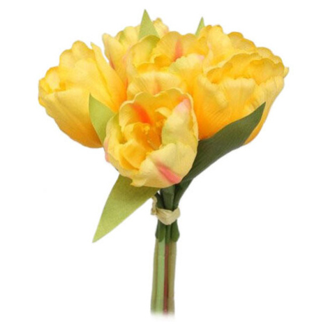 Umělá květina svazek Tulipán, žlutá