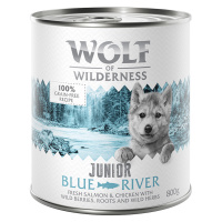 Little Wolf of Wilderness Junior 6 x 800 g - Blue River Junior - kuřecí a losos
