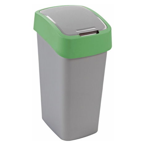 CURVER Odpadkový koš FLIP BIN 45l | stříbrná / zelená
