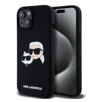 Karl Lagerfeld Liquid Silicone Double Heads MagSafe Zadní Kryt pro iPhone 15 Pro Max Black