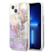 Guess GUHCP13SLFLSU hard silikonové pouzdro iPhone 13 Mini 5.4" purple Flower Liquid Glitter