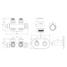 MEXEN/S G00 úhlová termostatická souprava pro radiátor/středová + krycí rozeta R, Duplex, DN50, 