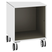 mauser Samostatný box, na kolech, šířka 385 mm, čistá bílá / béžovošedá