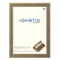 DANTIK rámeček 50 × 70, KŘÍDLO malé stříbrné patina plexi čiré