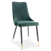 Casarredo Jídelní čalouněná židle NOPI velvet zelená/černá/zlatá