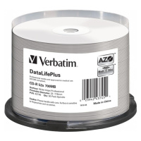 VERBATIM CD-R(50 ks) spindl, AZO 52X,700MB,bílý WIDE PRINTABLE SURFACE NON-ID