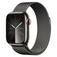 Apple Watch Series 9 GPS + Cellular 41mm grafitové pouzdro z nerezové oceli s grafitovým milánsk