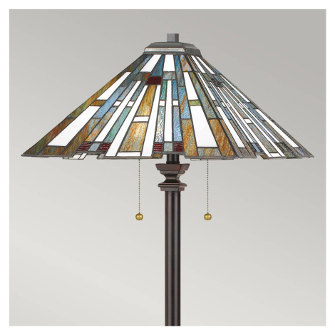 QUOIZEL Stojací lampa Maybeck v designu Tiffany