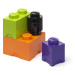 LEGO STORAGE - úložné boxy Multi-Pack 4 ks - fialová, černá, oranžová, zelená