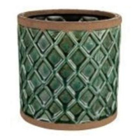 Obal válec LIAM keramika glazovaný hnědo-zelený 11cm