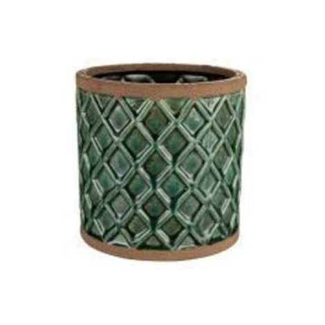 Obal válec LIAM keramika glazovaný hnědo-zelený 11cm Ter Steege