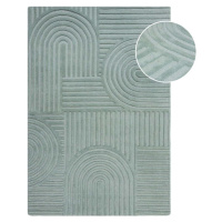 Tyrkysový vlněný koberec Flair Rugs Zen Garden, 160 x 230 cm