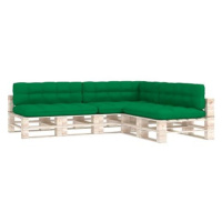 SHUMEE Podušky na pohovku z palet 7 ks, 12 × 80 × 120 cm, zelená