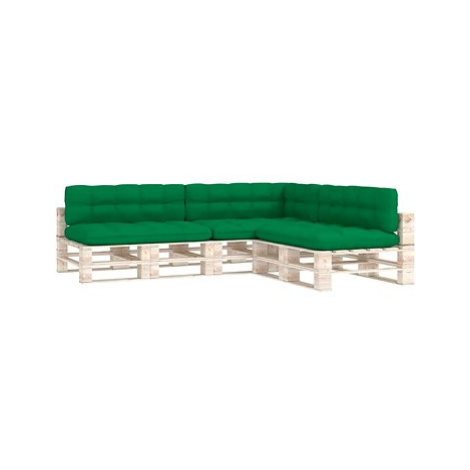 SHUMEE Podušky na pohovku z palet 7 ks, 12 × 80 × 120 cm, zelená