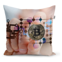 Sablio Polštář Bitcoin - 60x60 cm