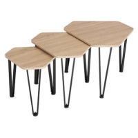 TecTake Odkládací stolek Torquay – set - Industrial světlé dřevo, dub Sonoma