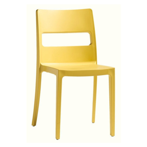 Plastová jídelní židle Serena žlutá