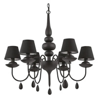 Ideal Lux - Lustr na řetězu BLANCHE 6xE14/4W/230V pr. 75 cm černá 111872