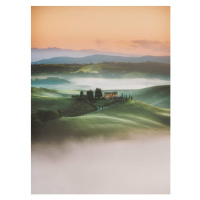 Fotografie Tuscany sunrise landscape view of green, serts, 30 × 40 cm