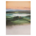 Fotografie Tuscany sunrise landscape view of green, serts, 30 × 40 cm