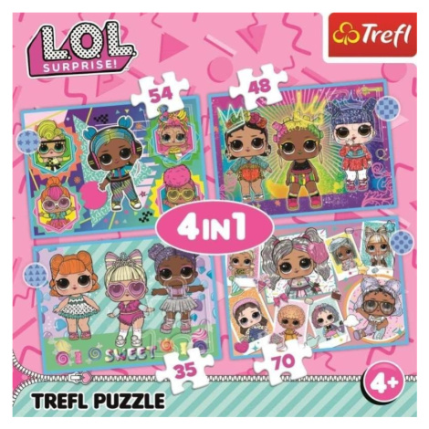 Trefl Puzzle LOL Surprise: Seznamte se s panenkami 4v1 (35,48,54,70 dílků)