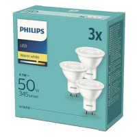 Philips LED 4.7-50W, GU10 2700K, 3ks