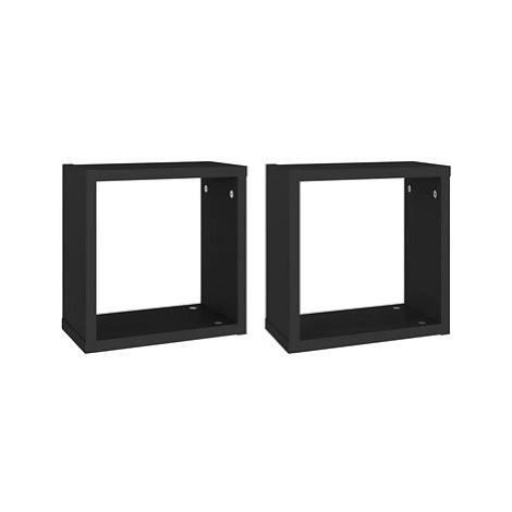Shumee Nástěnné krychlové 2 ks černé 30×15×30 cm, 807001