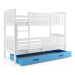 Dětská patrová postel KUBUS s úložným prostorem 90x200 cm - bílá Modrá