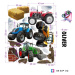 Samolepka na zeď pro kluky - Auta a traktory