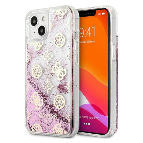 Kryt Guess GUHCP13SLGPEPI iPhone 13 mini 5,4" pink hardcase Peony Liquid Glitter (GUHCP13SLGPEPI