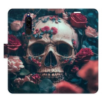 iSaprio flip pouzdro Skull in Roses 02 pro Xiaomi Redmi 8