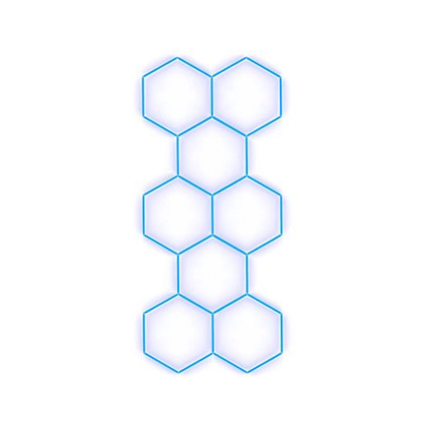 Escape6 Kompletní LED hexagonové svítidlo modré, rozměr 8 elementů 166 × 386 cm